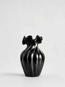 Stylish Textured Black Reed Diffuser Bottle, Ruffle Mouth Empty Aromatherapy Container, Decorative Tabletop Vase For Living Room Bedroom Home Ornament - 411 Aroma Bottle - View 11