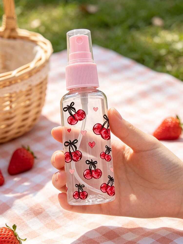 櫻桃蝴蝶結圖案透明噴霧瓶，香水可補充瓶，多功能細霧噴霧瓶，便攜分裝瓶容器，旅行必需品，適用於化妝水、香水、卸妝液，送給女性的禮物，聖誕禮物，生日禮物 - 彩色 - 查看 4