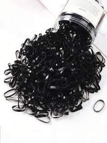 100/1000 Peças Elásticos Descartáveis Pretos Pequenos para Mulheres Prenderem seus Cabelos com Alta Elasticidade e Durabilidade. Elásticos - Multicolorido - Visão 3