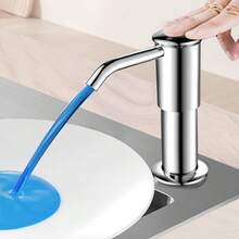 Silver/Black Press Pump Soap Dispenser With Extension Tube, Modern Kitchen Sink Countertop Liquid Soap Dispensing Setup For Home Kitchen Use - Mixed Colors - View 4