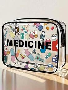 Unisex Transparent Travel Toiletry Bag - Lightweight PVC Material, With Zipper, Can Store Cosmetics And Medicines, Suitable For Carrying In Luggage, Can Be Used For Airport, Gym Or Daily Use, Transparent Storage Bag, Minimalist Practical Design, Secure Zipper Closure - Multicolor - View 1