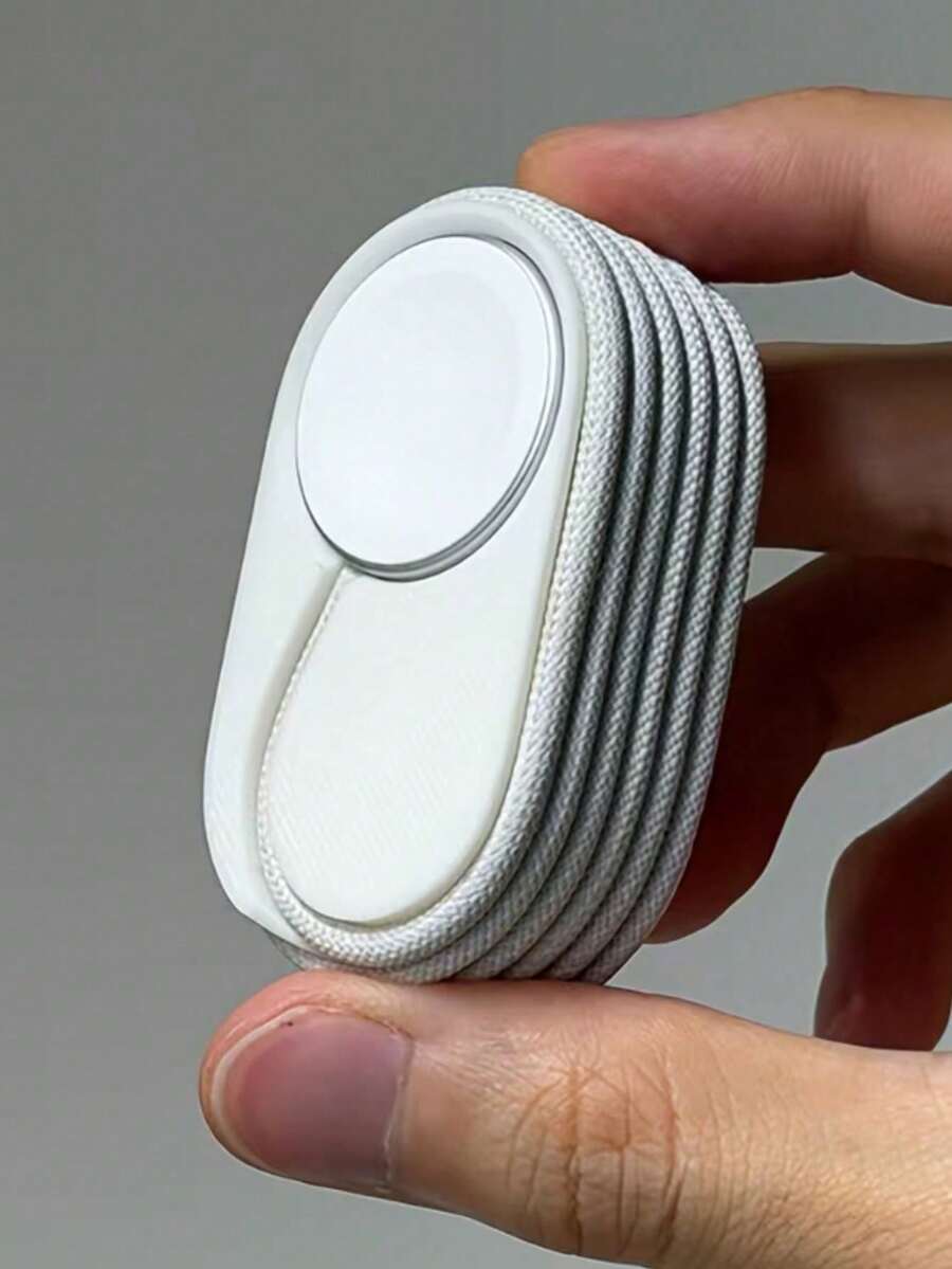Premium Wear-Resistant Braided A P P L E Watch Charger Cable Winder, Compact Anti-Tangle Cord Organizer, Portable Travel Essential Watch Charging Cable Storage Holder, Durable Cable Management Accessory Compatible With Apple Watch Series