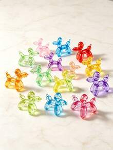 20/10pcs Colorful Balloon Dog Figurines, Desktop Decor, Mini Crystal Texture, Suitable For Living Room, Entryway, Coffee Shop, Halloween Tabletop, Holiday, Micro Landscape Decoration, Birthday Gift Bags, Party Fillers And Various DIY Craft Accessories - Multicolor - View 10