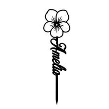 1pc Customized Floral Memorial Stake, Metal Tombstone, Rose Cemetery Plaque, Birth Flower, Memorial Garden Stake - Black - View 41