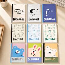 1pc Colorful Cover A5 Glue-Bound Notebook, Hot-Melt Glue Binding, Sturdy And Not Easy To Fall Out, Lined Pages, Smooth Writing, Student Classroom Notebook, Office Daily Record, Practice Book, Multi-Color Cover, Minimalist Soft Cover Notebook - Multicolor - View 7