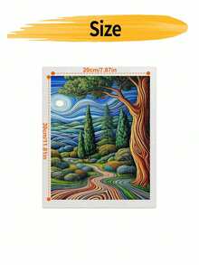 DIY Swirling Starry Cypress Tree Path (Frameless 8x12 / 16x20 Inches) Paint By Numbers Kit(Acrylic) Arts & Crafts For Adult Beginners, Relaxing Home Wall Decor, And Unique Seasonal Holiday Gifts - Sets - View 8