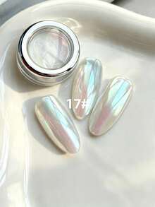 Holographic Nail Powder, Ultra-Fine Mirror Effect Aurora Pigment, Color-Changing Nail Art Powder Sunset Aurora - Multicolor - View 10