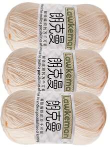 Lawkeman 3pcs/(140-150g) 4-Ply Milk Yarn, Soft Crochet Yarn, Approx. 45g/Pc, Suitable For Handmade DIY Knitting And Crochet Blankets, Sweaters, Scarves, Shawls, Suitable For All-Season Warmth - Multiple Styles - View 15