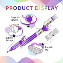24 Warna Pulpen Netral Cepat Kering, Pulpen Ballpoint Cair Warna-warni Tabung Jarum Penuh 0,5mm, Cocok Untuk Siswa Mencatat dan Menulis, Penggunaan Kantor Kampus (Kemasan Acak) - Set - View 4