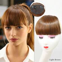 Invisible Thick Straight Bangs, 2-Clip Synthetic Fiber Hair Piece, No Sideburns, Instant Forehead Coverage, Pre-Styled Easy-Clip Bangs, Suitable For Women, No Skill Needed To Create Daily Looks, Halloween Cosplay Styling - Multicolor - View 13