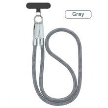 Tzlrxl 2-In-1 Braided Phone Lanyard & Fast Charging Cable – Anti-Lost Crossbody Strap With USB-C To USB-C PD 60W Power Delivery, Durable Nylon Weave For Travel & Daily Use - Grey - View 2