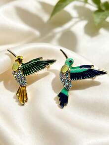 1pc Hummingbird Brooch, Fashionable Exquisite Painted Pin, Personalized Creative Versatile Brooch - Hummingbird Brooch - View 1