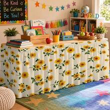 Taplak Meja dan Rok Meja Motif Bunga Matahari Klasik dan Elegan 1 buah, Cocok untuk Acara Pesta, Dekorasi Dapur dan Ruang Makan - A - View 6