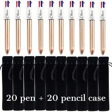 Customizable Retractable Ballpoint Pen Set With Pen Pouch, Laser Engraved Text, Replaceable 4-Color Ink Refills, Smooth Writing, Perfect For Office, Colleagues, School Supplies, And Back-To-School Gifts For Students And Teachers - Sets - View 21