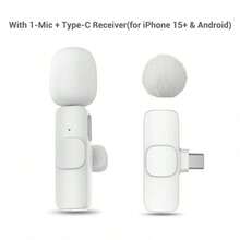 HITOZON Wireless Lavalier Lapel Microphone For Smartphone, Plug‑And‑Play Clip‑On Mic With Noise Reduction, Ideal For Vlogging, Live Streaming, Podcasting, Interviews & Teaching - White - View 10