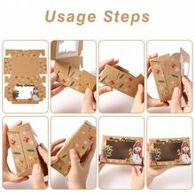 36/72/108pcs Party Box Packs, Christmas Gift Boxes With Window, Santa Claus Snowman Design Rectangular Kraft Paper Mixed Gift Boxes, Christmas Gift Packing Boxes, Merry Christmas Table Decor, Includes Christmas Stickers - Multicolor - View 10