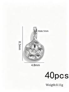 20/40pcs Hammered Stainless Steel Charms For Jewelry Making, Textured Pendants For DIY Necklace Earring Making Supplies - Pendants - View 26