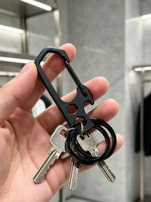 雙環金屬登山扣鑰匙圈，便攜包包配件，適用日常戶外露營徒步的鑰匙收納，實用假期與返校禮物 - 彩色 - 查看 2