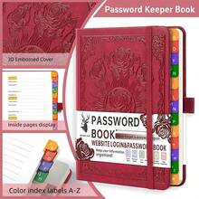 Hard Cover Password Organizer Notebook With Letter Tabs, 6.1x4.72 Inch B6 Size Website Login Username And Password Record Book For Home And Elderly Security Organization - B6 - View 13