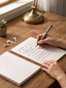 5/3/1pc Lined Letter Writing Paper, Double‑Sided Non‑Bleed Through Draft Paper, Single Line Stationery Sheet For Students, Handwriting Letters Notes, Back‑To‑School Essential Supplies For School Office Home Daily Note Taking - Multicolor - View 4