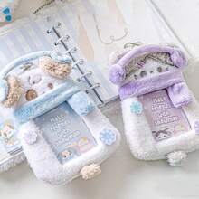 1pc Cute Fluffy Winter Animal Photocard Holder Keychain, Kawaii Plush Idol Card Protector Sleeve Bag Charm Gift For School Student - Multicolor - View 5
