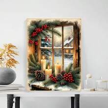 1PC DIY 5D Diamond Painting Kit Christmas Theme Pattern - Round Full Diamond Art Mosaic Craft, Home Wall Decor, Unframed - No Frame - View 3