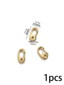 1 Pc 304 Stainless Steel 18K Gold Plated Oval Spring Trigger Clasps Carabiner Spring Clasps Connectors, Hand‑Making Accessories Necklaces Bracelets - Buckle - View 10
