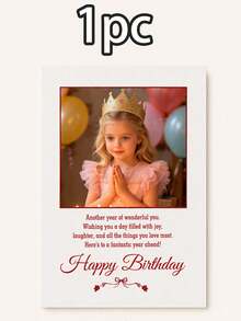 Custom Photo Greeting Card With Text, Personalized Birthday Celebration Card, Elegant Bow Frame Style, Customized Picture Keepsake, Customizable Message Card, Party Table Decor, Birthday Gift, Anniversary Gift, Holiday Greeting Card, Christmas Gifts - Style C - View 15