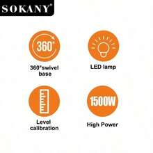 SOKANY 09022 Electric Kettle, 2.3L Large Capacity, 1500W High Power, With LED Indicator And Water Level Window, 360-Degree Rotating Base, Stainless Steel Body, Ideal For Home, Kitchen And Office - Silver - View 2