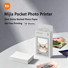 Xiaomi Mi Home Pocket Photo Printer Zink Adhesive Photo Paper, 50 Sheets Inkless Printing Paper, Compatible With Mi Home Pocket Photo Printer And Mi Home Pocket Photo Printer 1S, Self-Adhesive Instant Print Photo Paper, Suitable For DIY Scrapbooks And Journals - View 1