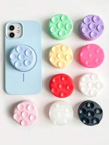 3pcs Double-Sided Suction Cup Phone Stand, Cute Polka Dot Bubble 3D Air Cushion Holder, Rotatable Anti-Loss Phone Back Sticker - Multicolor - View 1