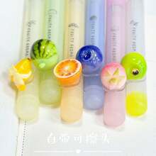 2/6pcs Fruity Collection Erasable Blue Ink Pens, Summer Fruit Scented Fresh Fragrance, Retractable Neutral Ink Pens, Cute Cartoon Design For Study And Practice - Fruit-scented Pens - View 4