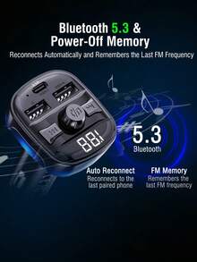REMAX 藍牙FM發射器與15W車用充電器，USB-C與USB-A可為2台裝置充電，藍牙與USB隨身碟音樂播放，免手持通話，自動重新連接，紫色氛圍燈，汽車配件，汽車必需品，汽車用品，Type-C充電器，iPhone充電器 - C91 - 查看 6