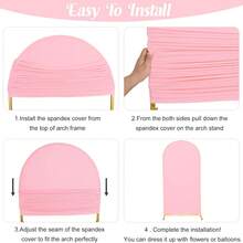 4ft/5ft/6ft/6.6ft/7.2ft Wedding Arch Decor Backdrop, Wedding & Party Arch Background, Pink Arch Cover, Double-Sided Elastic Fabric Arch Backdrop (Arch Frame Not Included), Elegant - View 6