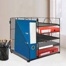 Schreibtisch Organizer mit 5 Fächern 32 x 31 x 31.5 cm Dokumentenablage für Büro - Variante - Übersicht 2