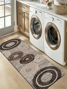 1pc Minimalist Annual Ring Round Nordic Style Floor Mat, 3.5mm Soft Rubber Absorbent & Stain-Resistant, Kitchen Entrance Mat, Bathroom Toilet Mat, Hallway Carpet, Suitable For Kitchen, Bathroom, Laundry Room, Outdoor Garden Door Mat Small Rug - Multicolor - View 10