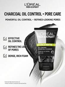 L’Oreal Paris L'Oreal Men's Oil Control Charcoal Dual-Effect Cleanser 50/100ml, Deep Pore Cleansing, Oil Control, Brightening Skin Tone, Suitable For Oily And Sensitive Skin - Men's Oil Control Charcoal Refreshing Dual-action Cleanser - View 8