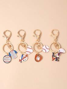 1pc New Fashion Design Exquisite Baseball Glove Clothing Keychain Keyring Letter Baseball Jersey Women's Daily Key Ring Bag Pendant - Multicolor - View 10