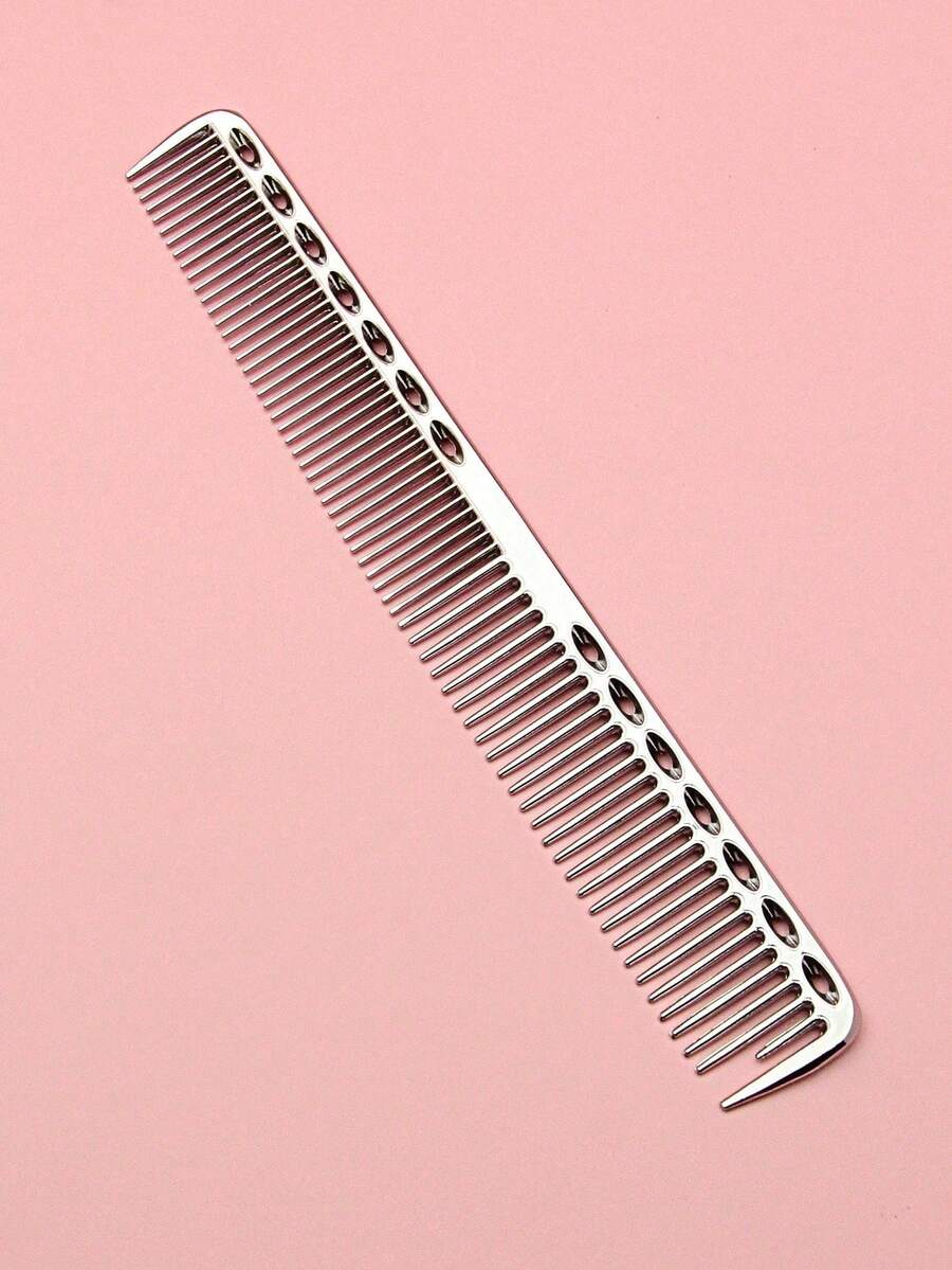 Hair Comb, Anti-Static Hair Cutting Comb With Pointed Tail Design, Dual-Use Fine And Coarse Teeth, Hair Salon Styling Tool, Portable Home Hair Grooming - Silver - View 1