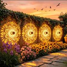 Lampu Pagar Tenaga Surya Mandala, Lampu Dinding Proyeksi Luar Ruangan, Lampu Tenaga Surya LED dengan Desain Tema Mandala Berwarna-warni, Cocok untuk Penerangan Taman, Teras dan Tangga, Halaman, Pekarangan dan Dekorasi Pintu Depan, Natal - Lampu proyeksi tenaga surya - View 3