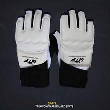 1 Pair Taekwondo Gloves Training Set Competition Combat Protective Gloves - Black and White - View 2