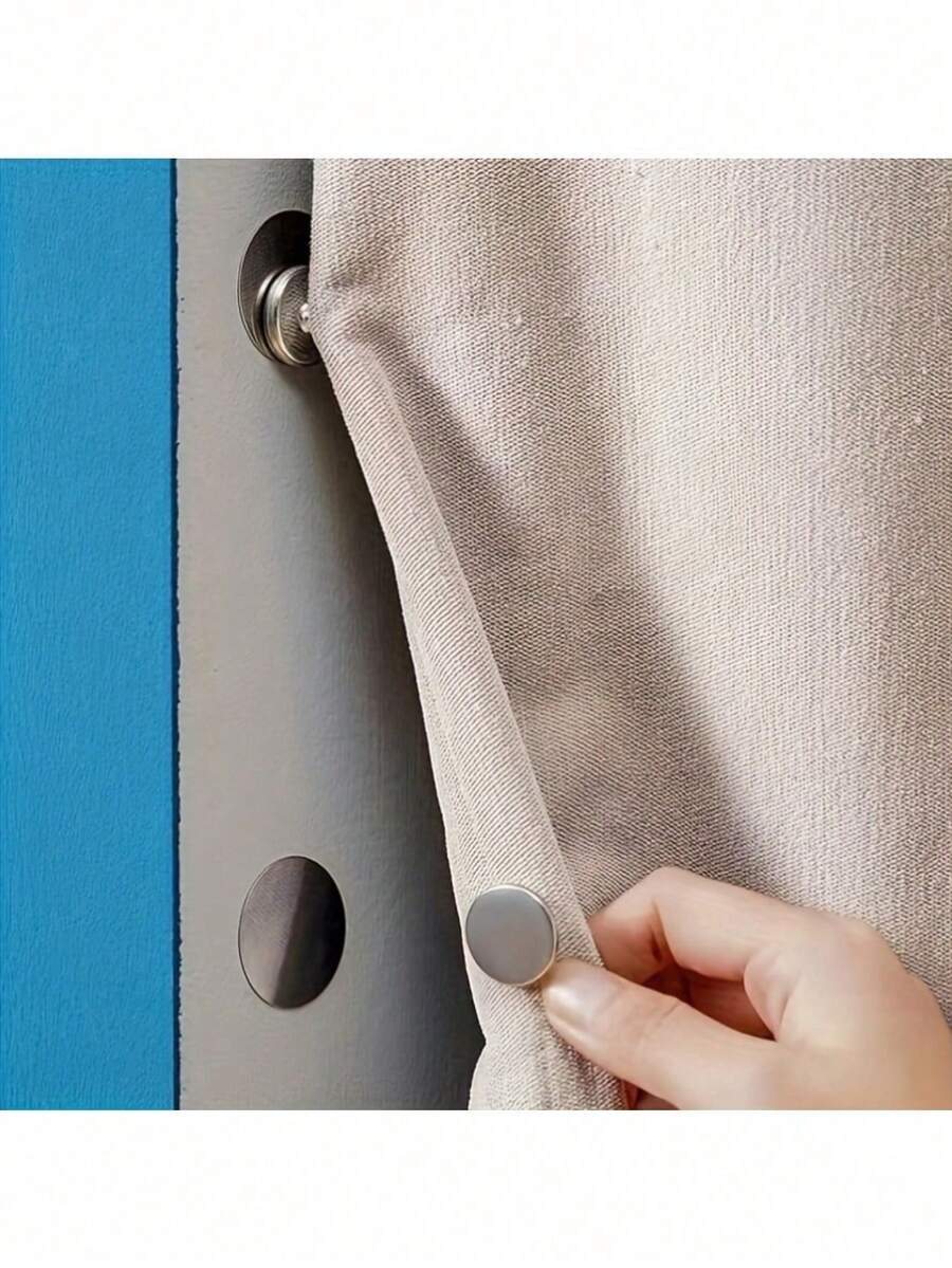 Modern Metal Magnetic Hooks, Easy To Install Wall-Mounted Magnetic Clips, Suitable For Curtains, Shower Curtains, Edging, Wall Stickers And Door Stickers, Ideal Gift For Birthdays, Graduations And Other Occasions - Multi-color - View 1