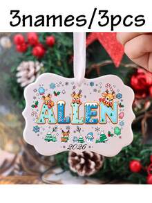 Custom Name Christmas Ornament 2026, Personalized Reindeer Snowflake Tree Decor, Festive Winter Holiday Style, Customized Christmas Hanging Ornament, Customizable Name And Year Keepsake, Christmas Tree Decoration, Christmas Gift, Gifts For Family - Style C - View 14