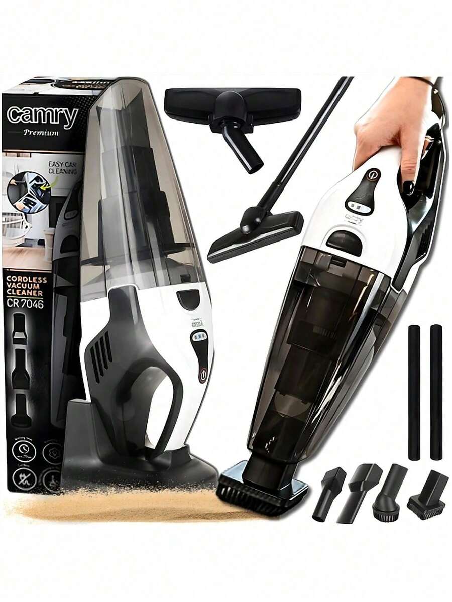 CAMRY مكنسة كهربائية لاسلكية، مكنسة يدوية بدون كيس، مكنسة عصا - خزان 0.5 لتر، وقت تشغيل 20 دقيقة، فلتر HEPA، وقت شحن 4.5 ساعة - قابس اتحاد أوروبي نوع E (220 إلى 240 فولت) - مشاهدة 1