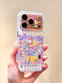 Sanrio 角色系列動物粉色條紋甜美風手機殼，適用於 Apple 17/17 Pro Max/16/15/14/13/12/11，全包覆防震保護殼 - 彩色 - 查看 6