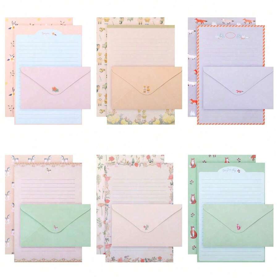 18pcs Animal Theme Stationery Set With Writing Paper & Envelopes, 36 Sheets Of A5 Writing Paper + 18 Envelopes, Cute Stationery Kit Suitable For Love Letters, Invitations, Graduation Ceremony, Greeting Cards Back To School