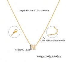 1pc Initial Stainless Steel Gold Color Charm Necklaces For Women Jewelry Gift - Yellow Gold - View 2