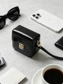 Tas Kosmetik Givenchy Parfums Logo 4G Hitam, Kantong Penyimpanan Kosmetik Portabel dengan Resleting untuk Perjalanan - Hitam - View 9