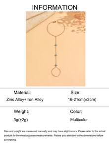 1pc Elegant Minimalist Blue Four-Leaf Clover Decorated Finger Bracelet, Fashionable Versatile Women's Hand Accessory Suitable For Daily Wear, Dating, Vacation And Party - Multicolor - View 5