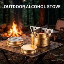 1pc Foldable Solid Alcohol Stove German Style Portable Camping Stove, Outdoor Travel Camping Stove, Portable Stove, Camping Cookware - Multicolor - View 1